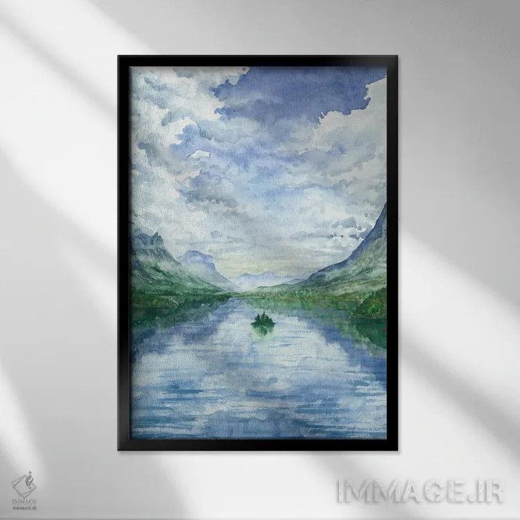 تابلو پارک ملی گلیشر (یخچالهای طبیعی) اثر آلکسی دیمیتریویچ شمیروف - نمای قابدار مشکی