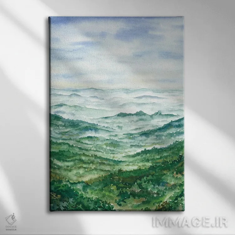 تابلو پارک ملی کوههای بزرگ اسموکی اثر آلکسی دیمیتریویچ شمیروف - نمای روبهرو روی دیوار