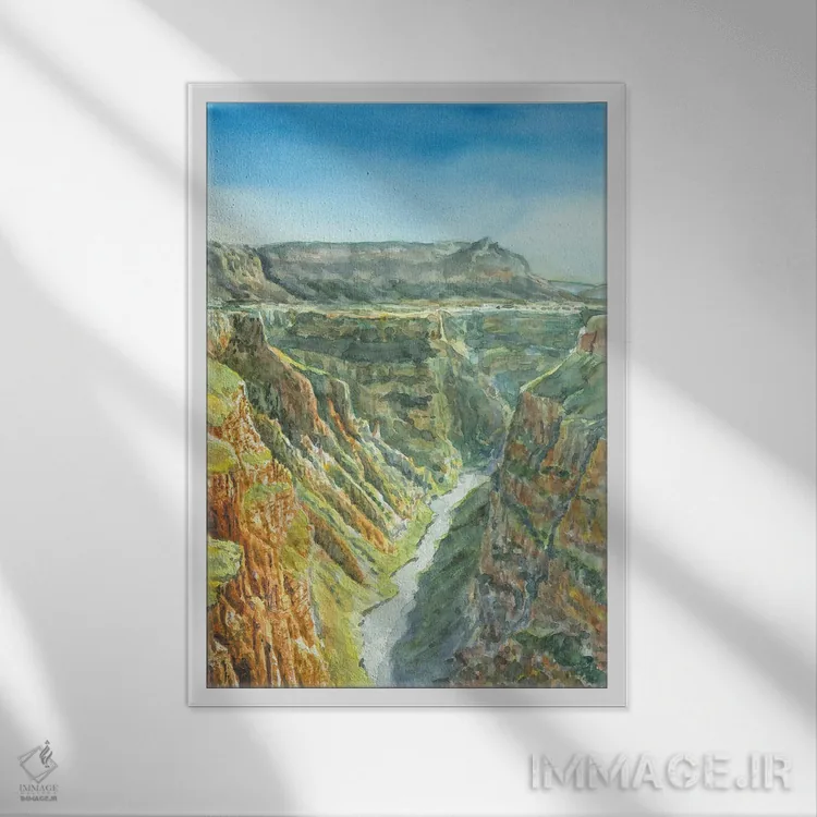 تابلو پارک ملی گرند کنیون اثر آلکسی دیمیتریویچ شمیروف - نمای قابدار سفید