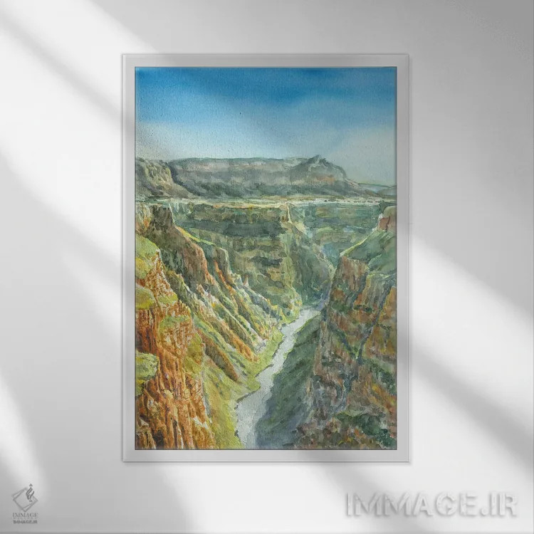 تابلو پارک ملی گرند کنیون اثر آلکسی دیمیتریویچ شمیروف - نمای قابدار سفید