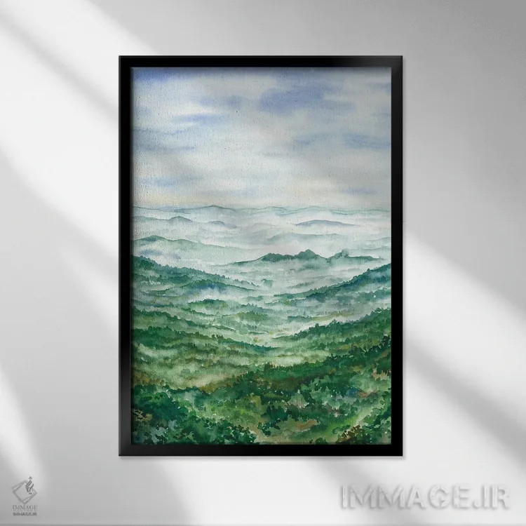 تابلو پارک ملی کوههای بزرگ اسموکی اثر آلکسی دیمیتریویچ شمیروف - نمای قابدار مشکی