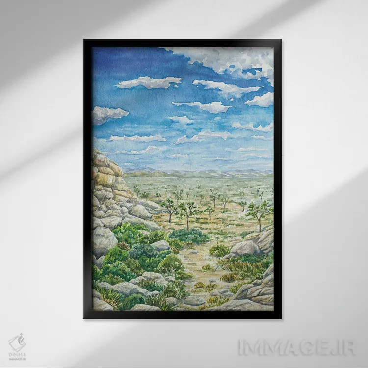 تابلو پارک ملی جاشوا تری (درخت جاشوا) اثر آلکسی دیمیتریویچ شمیروف - نمای قابدار مشکی
