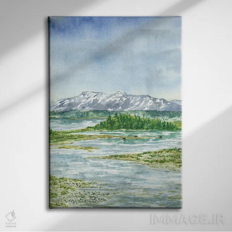 تابلو پارک ملی کاتمای (آلاسکا) اثر آلکسی دیمیتریویچ شمیروف - نمای روبهرو روی دیوار