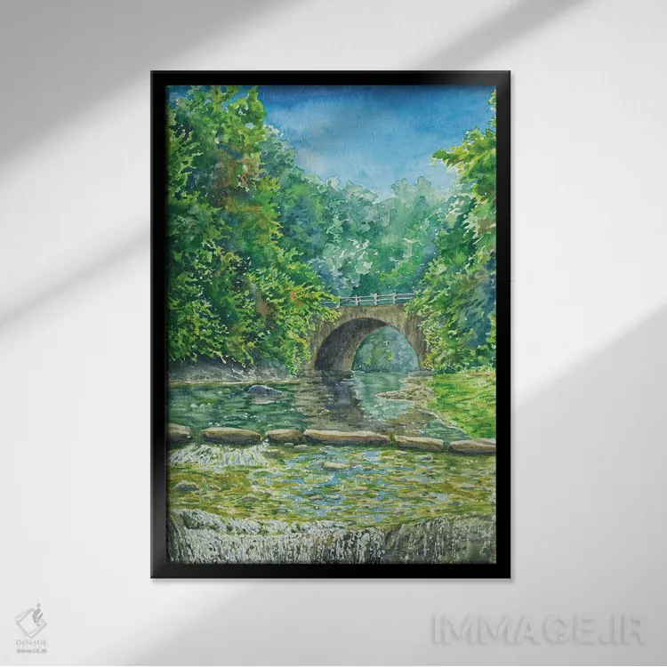 تابلو پارک ملی چشمههای آب گرم اثر آلکسی دیمیتریویچ شمیروف - نمای قابدار مشکی