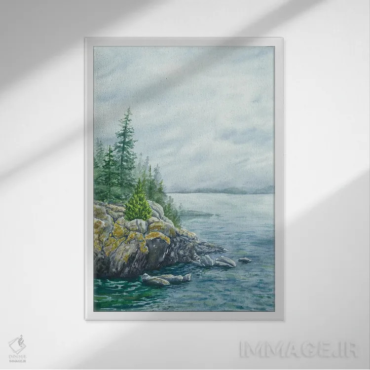 تابلو پارک ملی جزیره رویال اثر آلکسی دیمیتریویچ شمیروف - نمای قابدار سفید