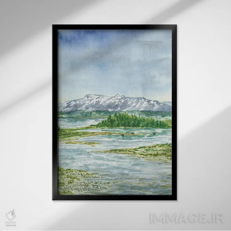 تابلو پارک ملی کاتمای (آلاسکا) اثر آلکسی دیمیتریویچ شمیروف - نمای قابدار مشکی