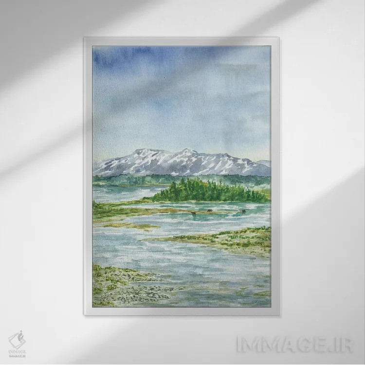 تابلو پارک ملی کاتمای (آلاسکا) اثر آلکسی دیمیتریویچ شمیروف - نمای قابدار سفید