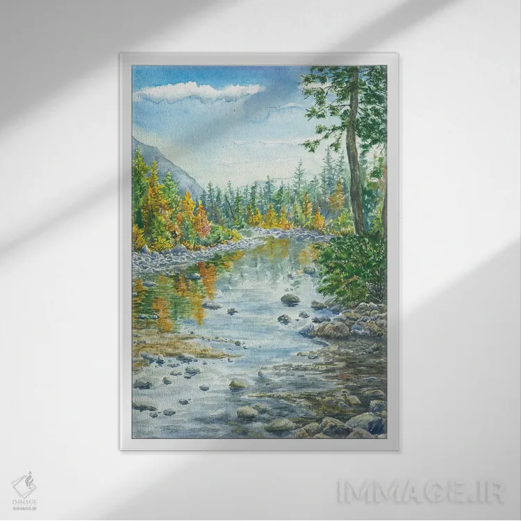 تابلو پارک ملی کنیون شاهان (کینگ کنیون) اثر آلکسی دیمیتریویچ شمیروف - نمای قابدار سفید