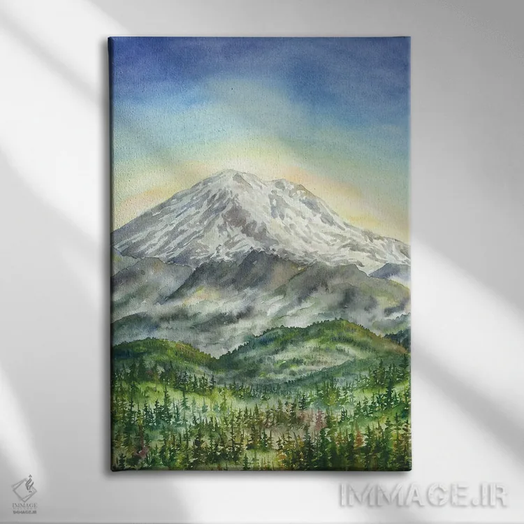 تابلو پارک ملی کوه رینیر اثر آلکسی دیمیتریویچ شمیروف - نمای روبهرو روی دیوار
