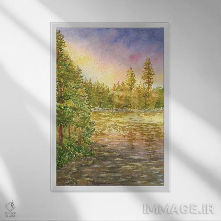 تابلو پارک ملی درختان سرخ اثر آلکسی دیمیتریویچ شمیروف - نمای قابدار سفید