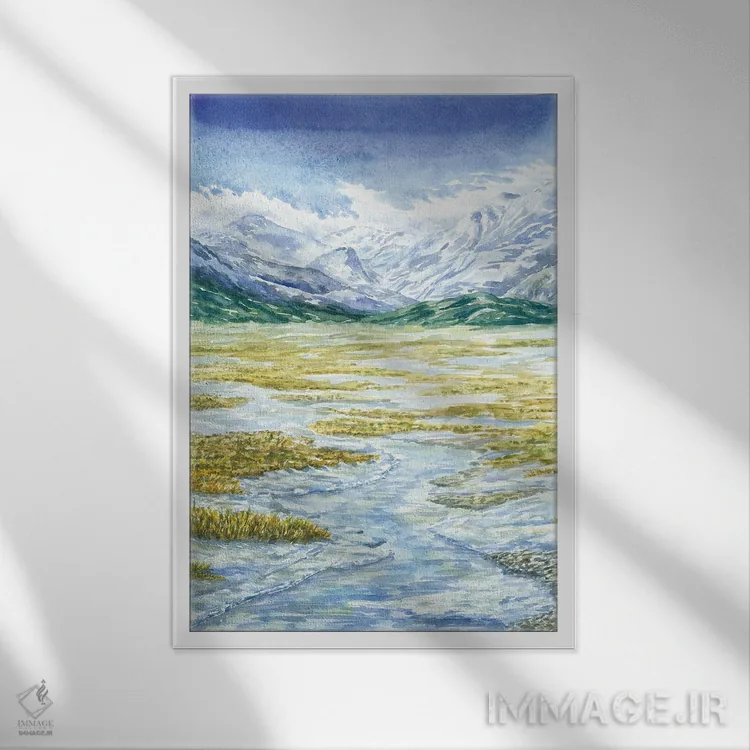 تابلو پارک ملی راکی ماونتین (کوهستان راکی) اثر آلکسی دیمیتریویچ شمیروف - نمای قابدار سفید