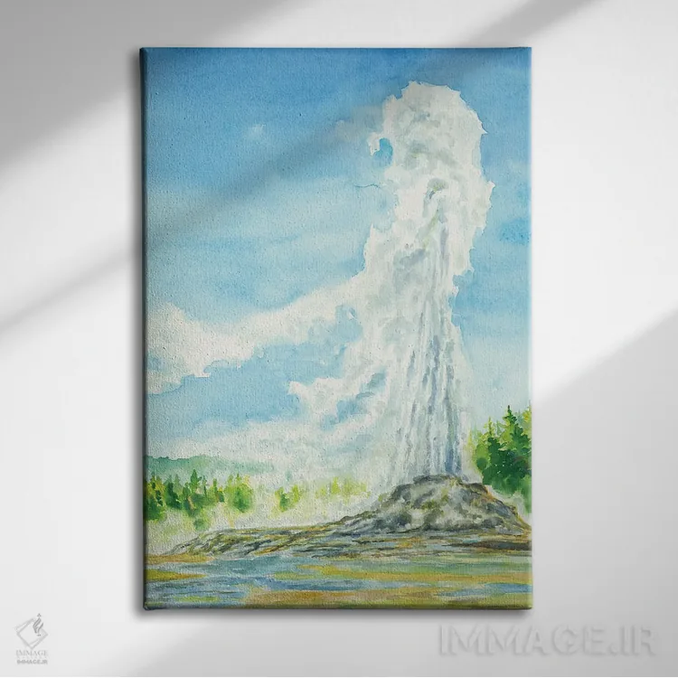 تابلو پارک ملی یلوستون (آمریکا) اثر آلکسی دیمیتریویچ شمیروف - نمای روبهرو روی دیوار