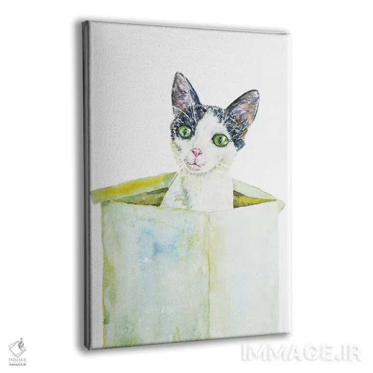 تابلو گربهٔ بامزه در جعبه اثر آلکسی دیمیتریویچ شمیروف - نمای پرسپکتیو محصول