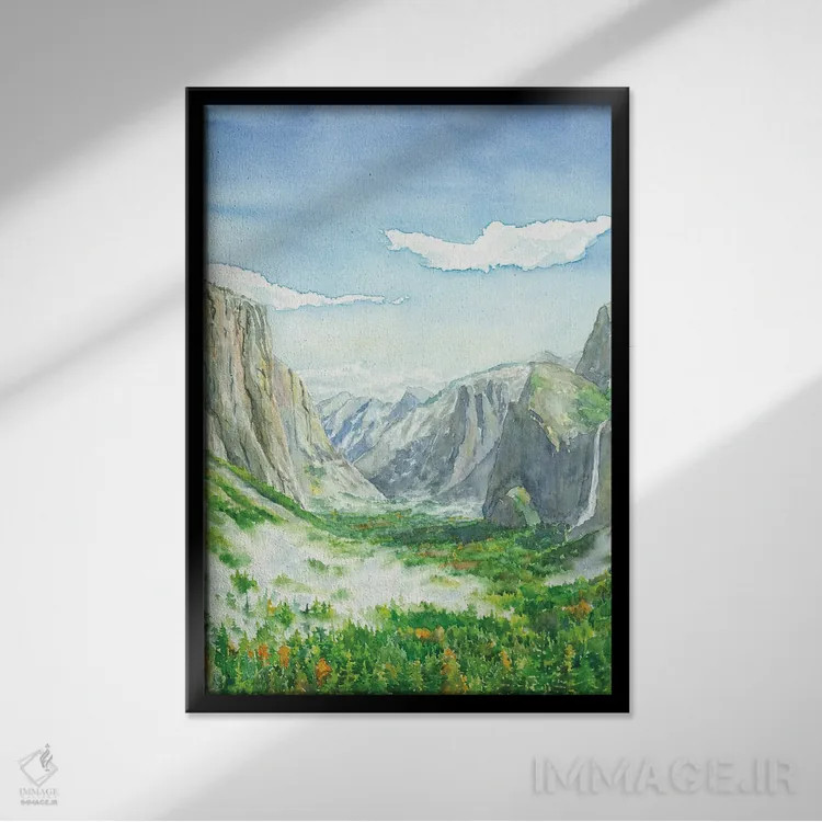 تابلو پارک ملی یوسمیتی (آمریکا) اثر آلکسی دیمیتریویچ شمیروف - نمای قابدار مشکی