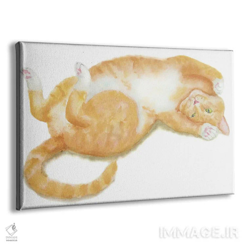 تابلو گربهٔ نارنجی درازکش اثر آلکسی دیمیتریویچ شمیروف - نمای پرسپکتیو محصول