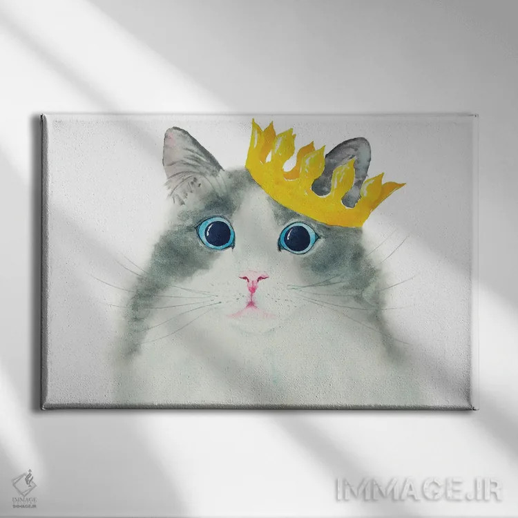 تابلو گربهٔ پادشاه کوچولو اثر آلکسی دیمیتریویچ شمیروف - نمای روبهرو روی دیوار