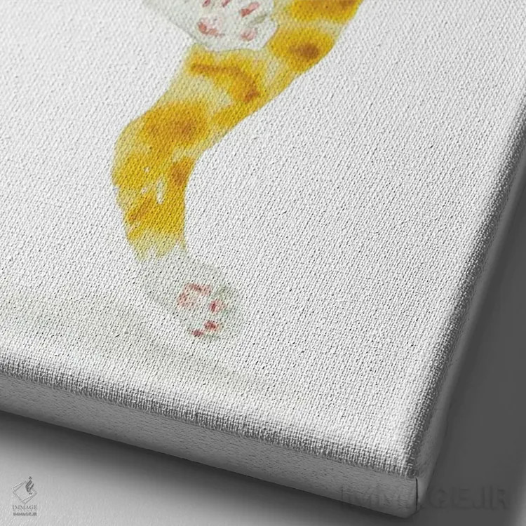 تابلو گربهٔ نارنجی و مگس اثر آلکسی دیمیتریویچ شمیروف - نمای نزدیک بافت بوم