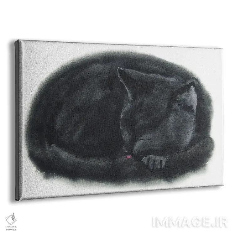 تابلو بچهگربهٔ سیاه خوابیده اثر آلکسی دیمیتریویچ شمیروف - نمای پرسپکتیو محصول