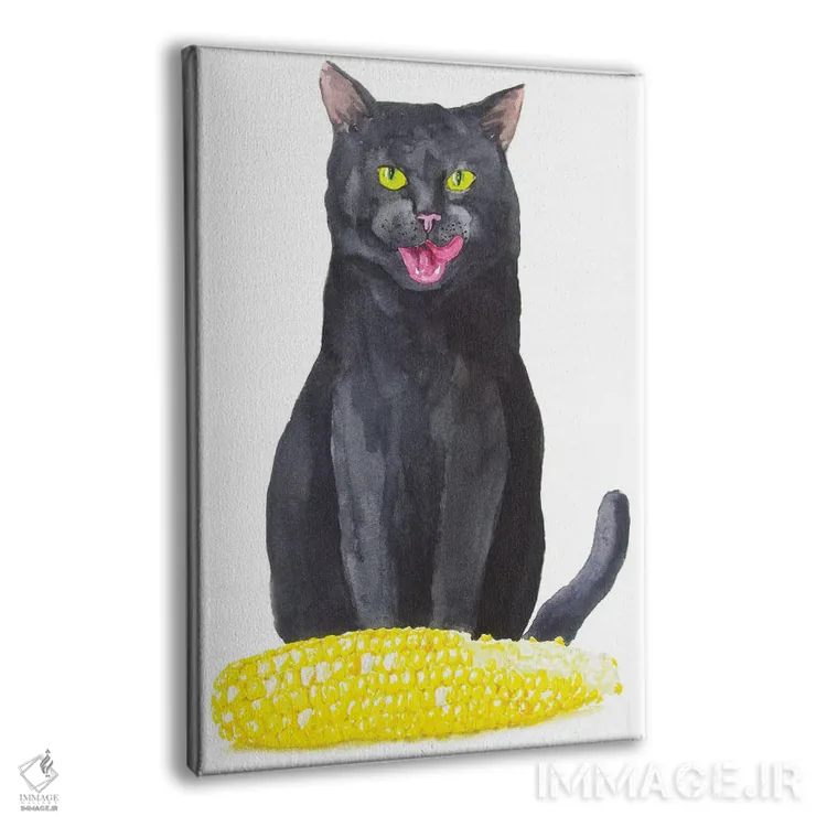 تابلو گربهٔ سیاه و ذرت اثر آلکسی دیمیتریویچ شمیروف - نمای پرسپکتیو محصول