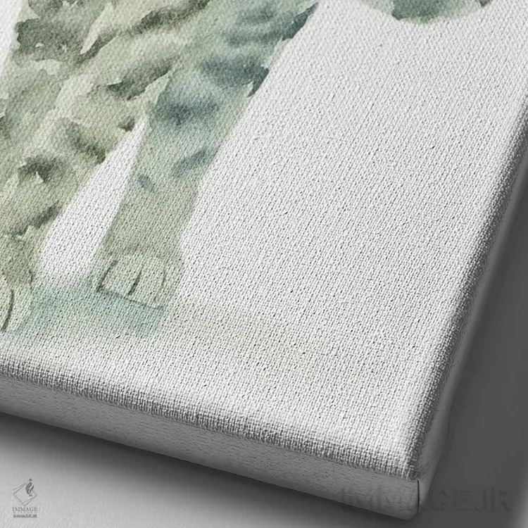 تابلو گربهٔ راهراه و خیار اثر آلکسی دیمیتریویچ شمیروف - نمای نزدیک بافت بوم