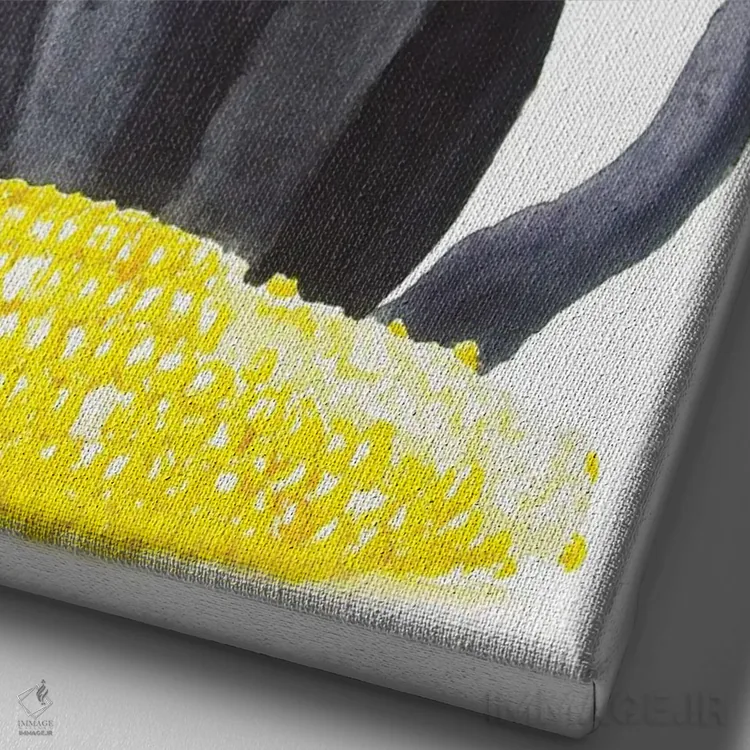 تابلو گربهٔ سیاه و ذرت اثر آلکسی دیمیتریویچ شمیروف - نمای نزدیک بافت بوم