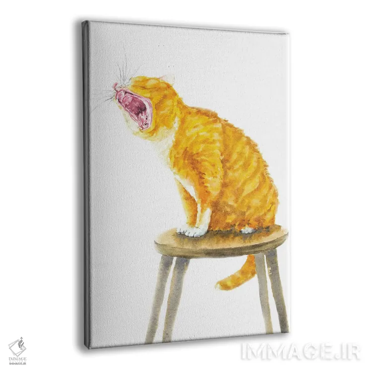 تابلو گربهی نارنجی در حال خمیازه اثر آلکسی دیمیتریویچ شمیروف - نمای پرسپکتیو محصول