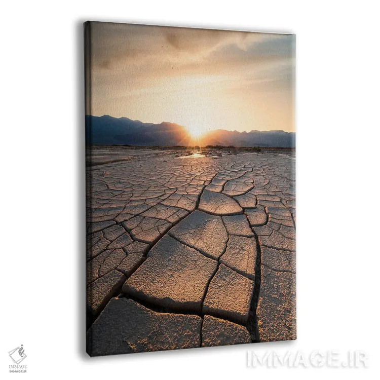 تابلو غروب خورشید پشت ترکهای گل پیچیدهٔ درهی مرگ اثر الکساندر اسلاوتسکی - نمای پرسپکتیو محصول