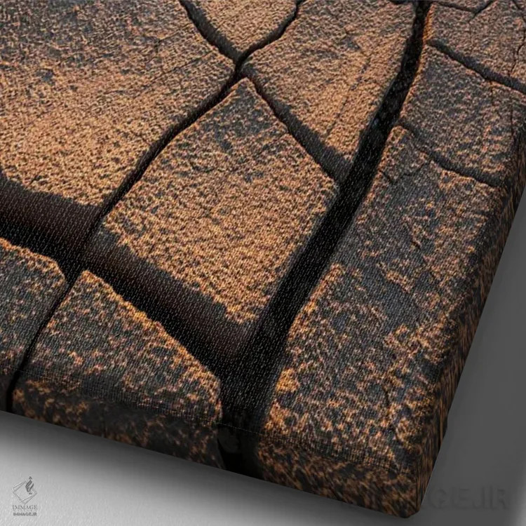 تابلو غروب خورشید پشت ترکهای گل پیچیدهٔ درهی مرگ اثر الکساندر اسلاوتسکی - نمای نزدیک بافت بوم