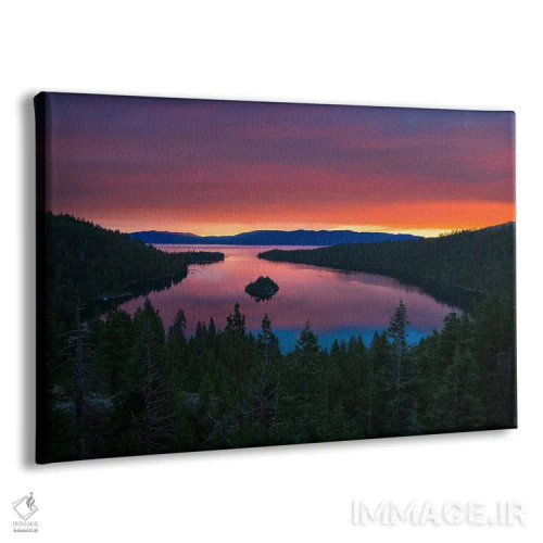 تابلو طلوع آرام بر فراز خلیج زمرد دریاچه تاهو اثر الکساندر اسلاوتسکی - نمای پرسپکتیو محصول