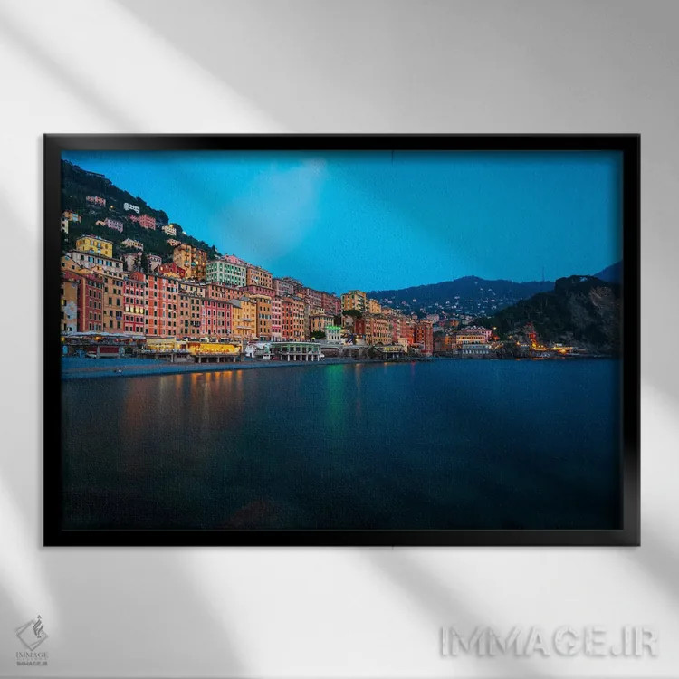 تابلو Italy,تفرجگاه ساحلی در کامولی، ایتالیا اثر الکساندر اسلاوتسکی - نمای قابدار مشکی