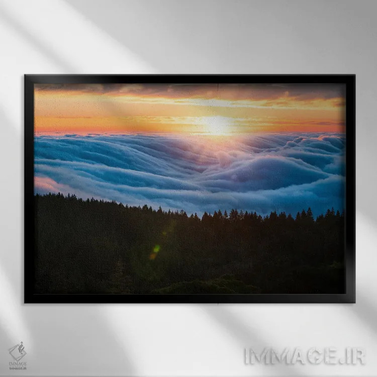 تابلو موجوار خامهای اثر الکساندر اسلاوتسکی - نمای قابدار مشکی