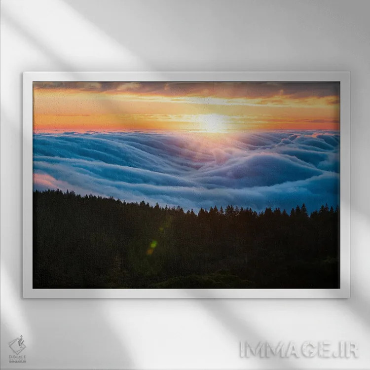 تابلو موجوار خامهای اثر الکساندر اسلاوتسکی - نمای قابدار سفید