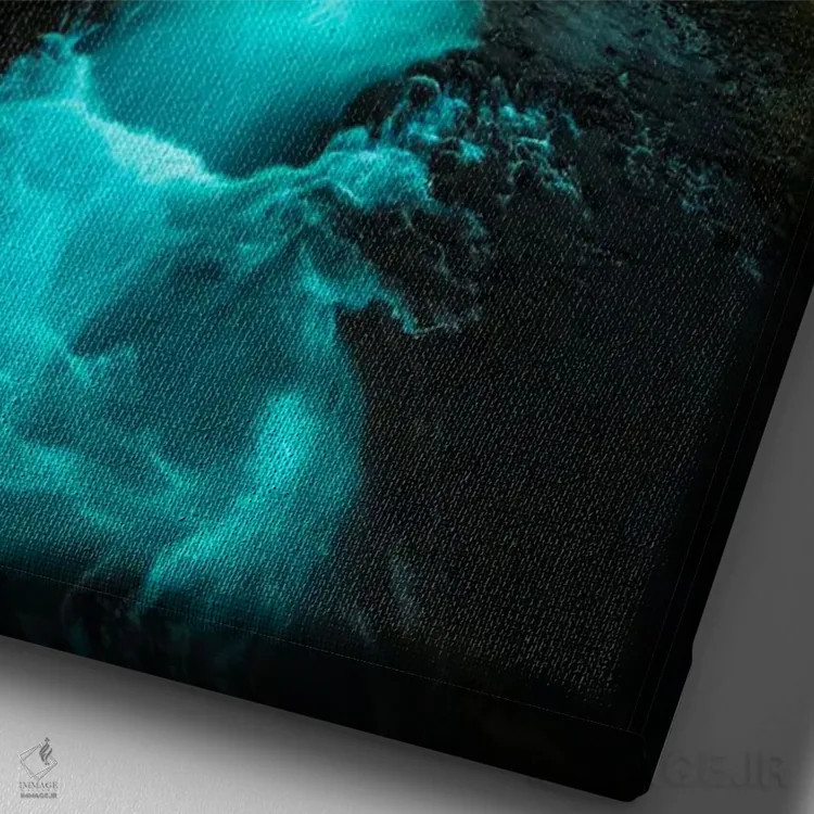 تابلو شفق قطبی بر فراز بروآرفوس ایسلند اثر الکساندر اسلاوتسکی - نمای نزدیک بافت بوم