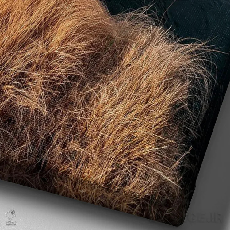 تابلو رودخانه اوونز با پسزمینهی کوههای سیرا شرقی اثر الکساندر اسلاوتسکی - نمای نزدیک بافت بوم