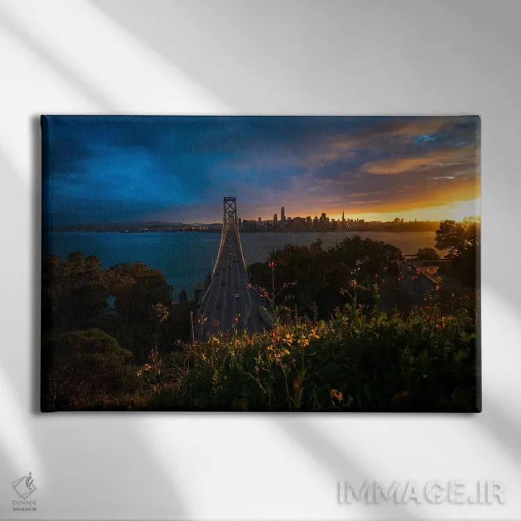 تابلو سانفرانسیسکو در شکوفایی کامل اثر الکساندر اسلاوتسکی - نمای روبهرو روی دیوار