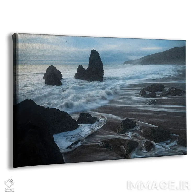 تابلو قلههای ساحل رودئو در یک روز طوفانی اثر الکساندر اسلاوتسکی - نمای پرسپکتیو محصول