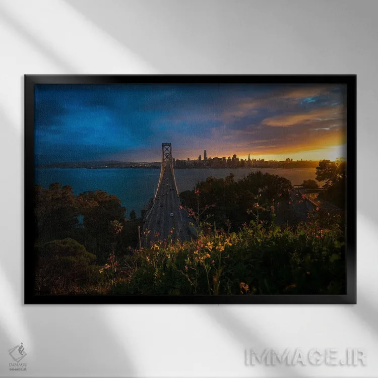 تابلو سانفرانسیسکو در شکوفایی کامل اثر الکساندر اسلاوتسکی - نمای قابدار مشکی