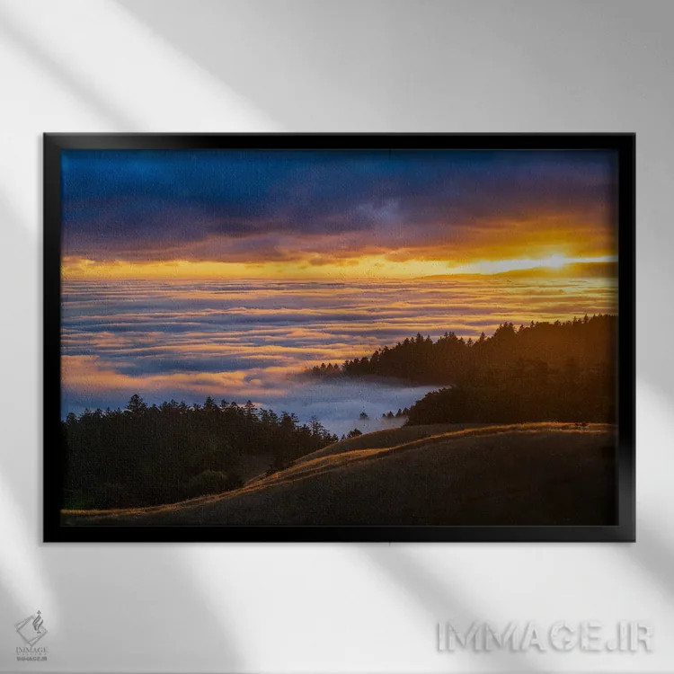 تابلو دریای مه اثر الکساندر اسلاوتسکی - نمای قابدار مشکی