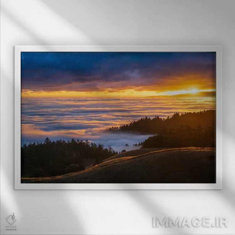 تابلو دریای مه اثر الکساندر اسلاوتسکی - نمای قابدار سفید