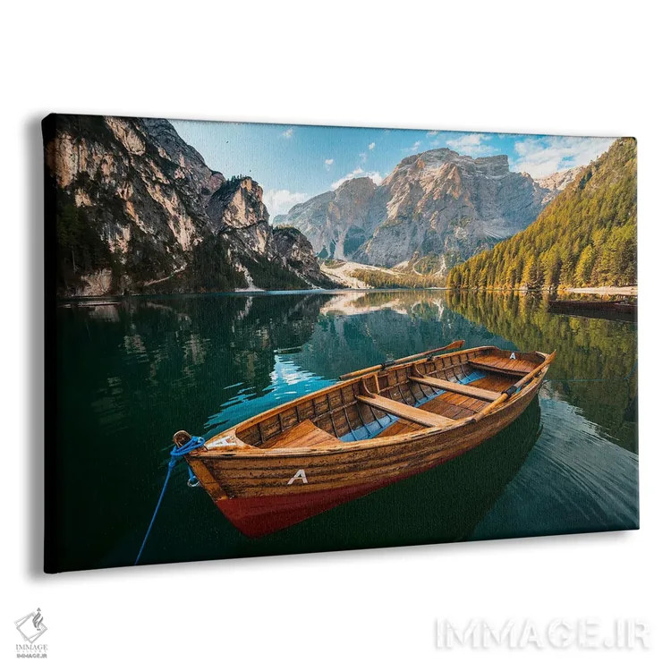 تابلو قایق در دریاچه برایس اثر الکساندر اسلاوتسکی - نمای پرسپکتیو محصول