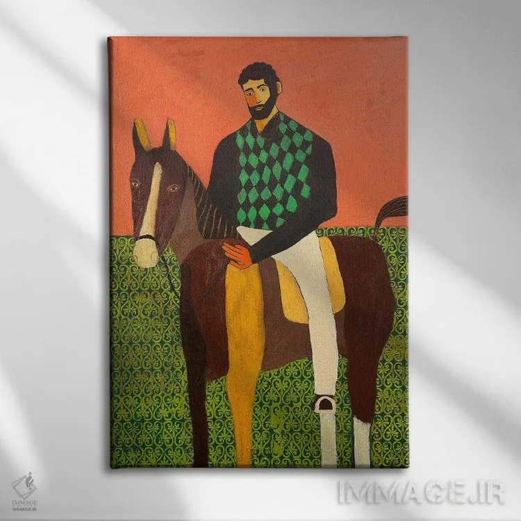 تابلو سوارکار اثر الکس وینگز - نمای روبهرو روی دیوار