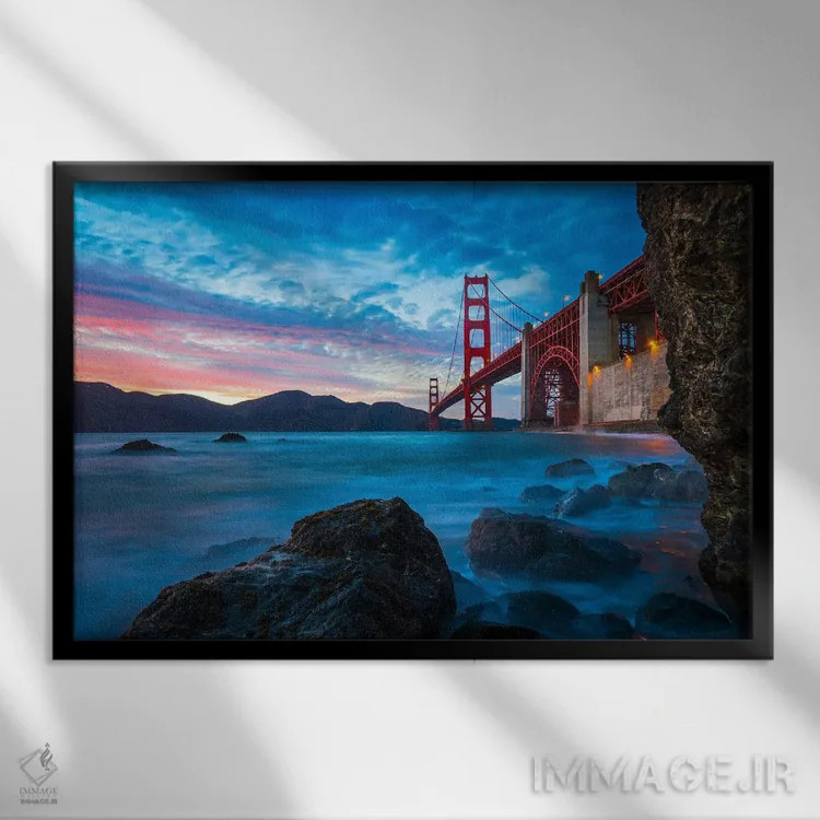 تابلو سمفونی گرگ و میش بیزمان دروازه طلایی اثر الکساندر اسلاوتسکی - نمای قابدار مشکی