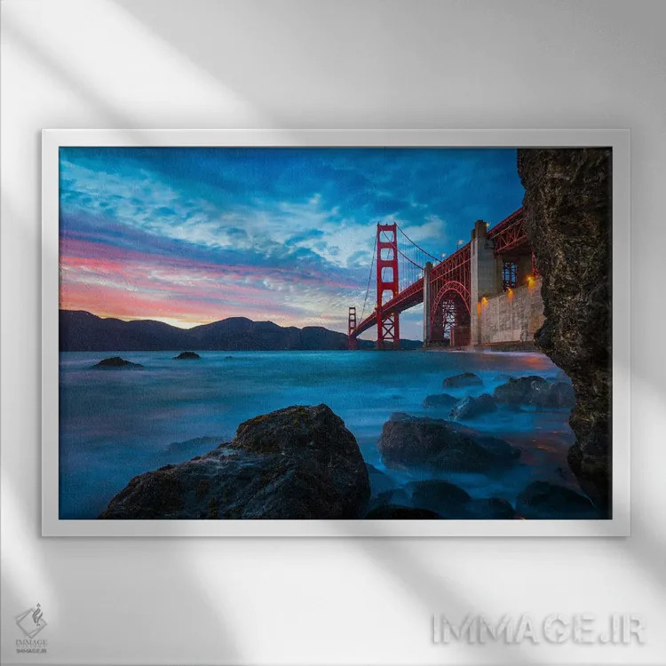 تابلو سمفونی گرگ و میش بیزمان دروازه طلایی اثر الکساندر اسلاوتسکی - نمای قابدار سفید