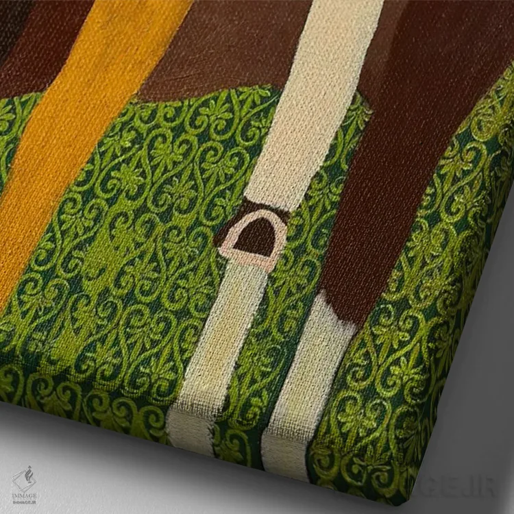 تابلو سوارکار اثر الکس وینگز - نمای نزدیک بافت بوم