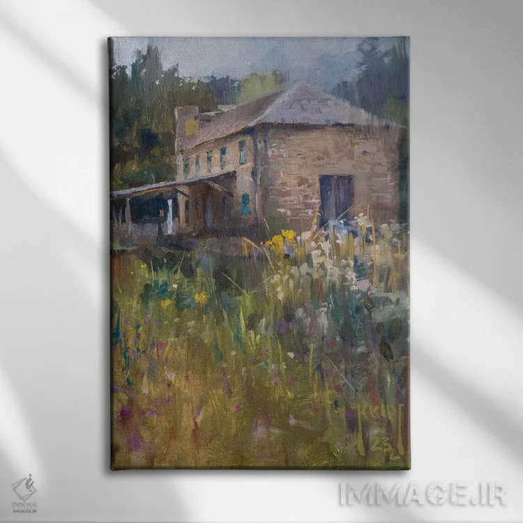 تابلو کنار کانال در کارخانههای کرامفورد (در فضای باز) اثر الکس کلی - نمای روبهرو روی دیوار