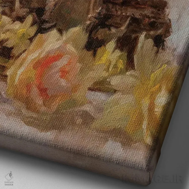 تابلو ادای احترام اثر الکس کلی - نمای نزدیک بافت بوم