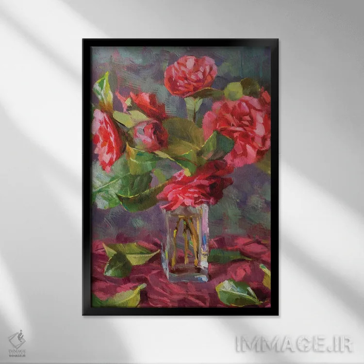 تابلو کاملیا اثر الکس کلی - نمای قابدار مشکی