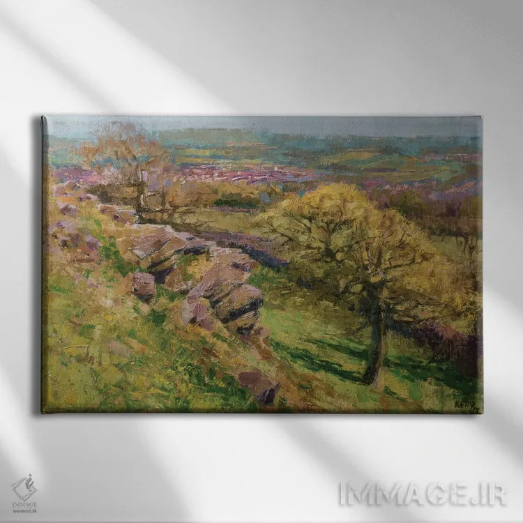 تابلو نگاه به بایکسون از قله کربار کراس اثر الکس کلی - نمای روبهرو روی دیوار