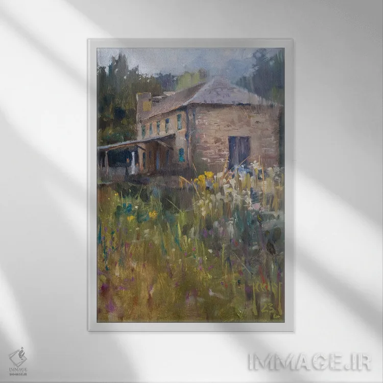 تابلو کنار کانال در کارخانههای کرامفورد (در فضای باز) اثر الکس کلی - نمای قابدار سفید