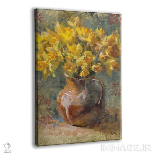 تابلو نرگسها در پارچ اثر الکس کلی - نمای پرسپکتیو محصول